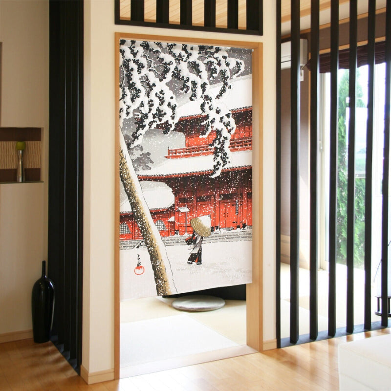 Noren Japonais Neige - 85 x 150 cm