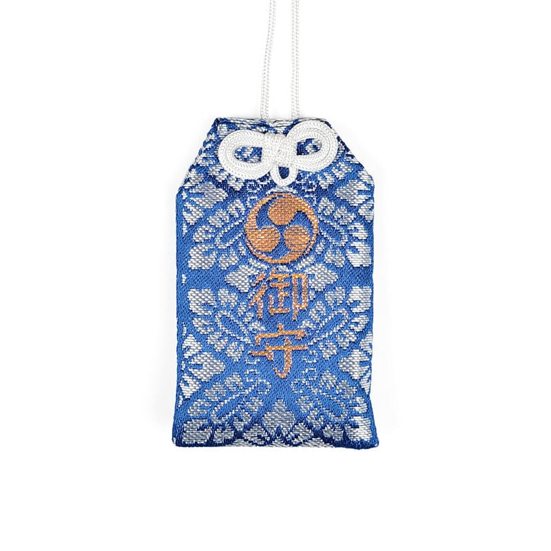 Omamori Japonais Tomoe Bleu