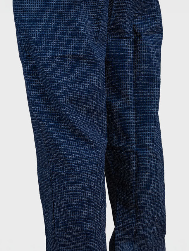 Pantalon Japonais Homme à Carreaux Kōshi Bleu Nuit