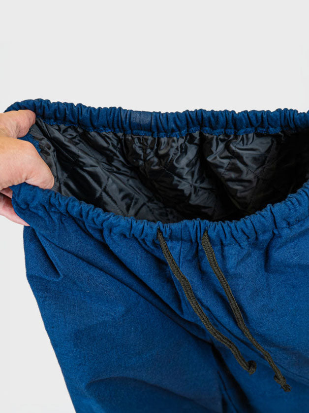 Pantalon Japonais Homme Matelassé Bleu