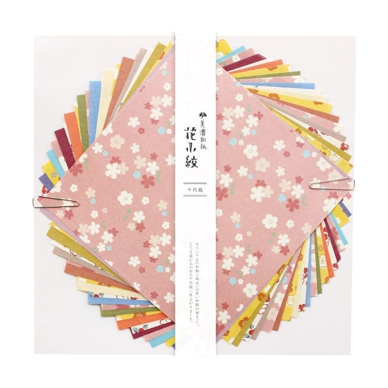 Papier Japonais Chiyogami Fleuri - 15x15 cm