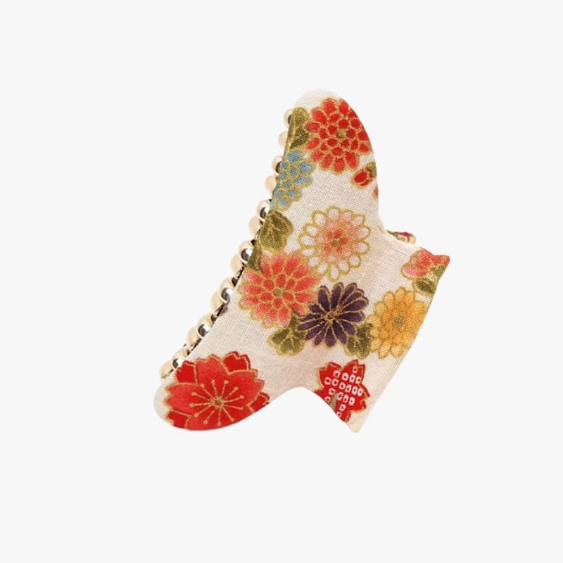 Pince à Cheveux Japonaise Tissu Blanc