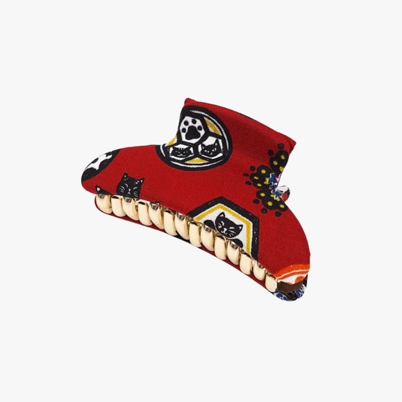 Pince à Cheveux Japonaise Tissu Chat