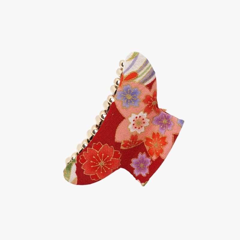 Pince à Cheveux Japonaise Tissu Rouge