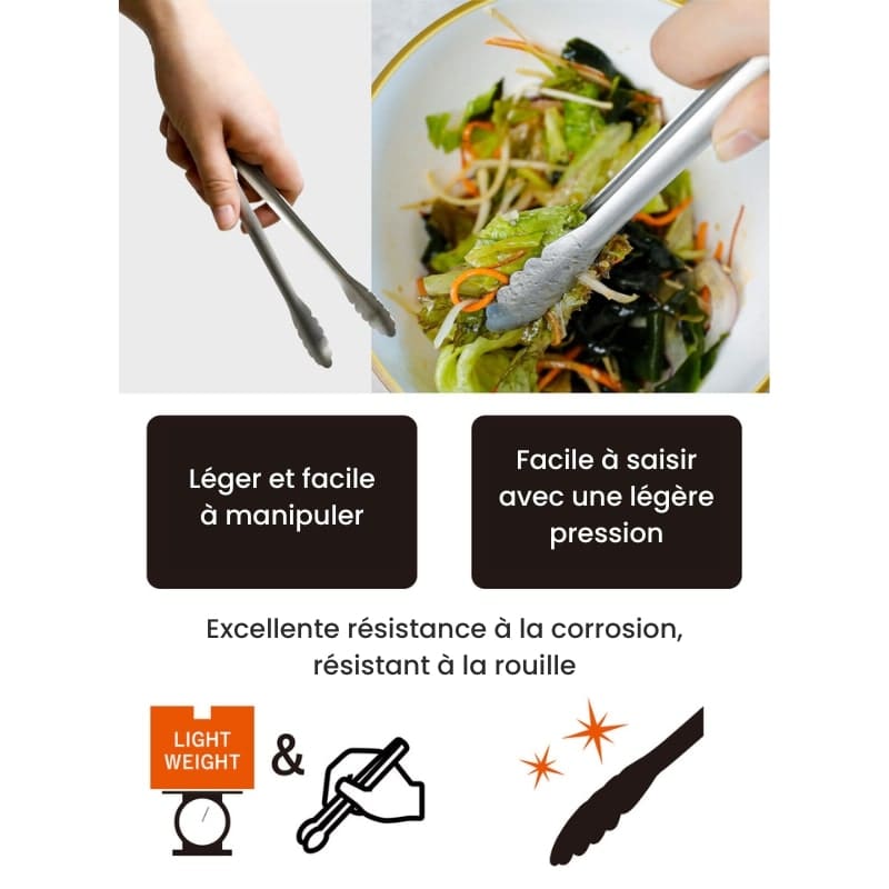 Pince de Cuisine Japonaise Inox - 18 cm