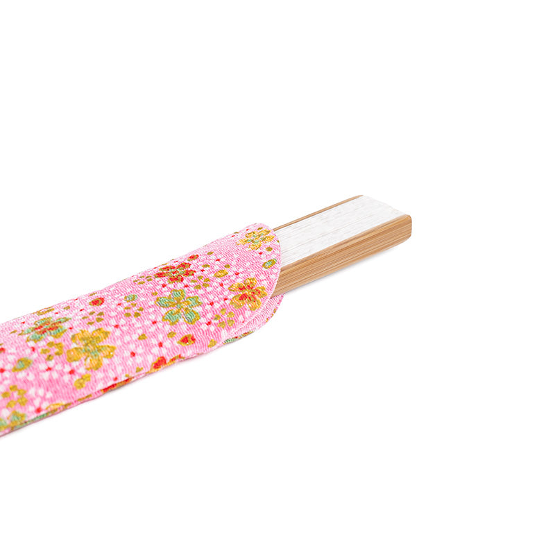 Pochette Éventail Tissu Yuzen Rose Fleuri