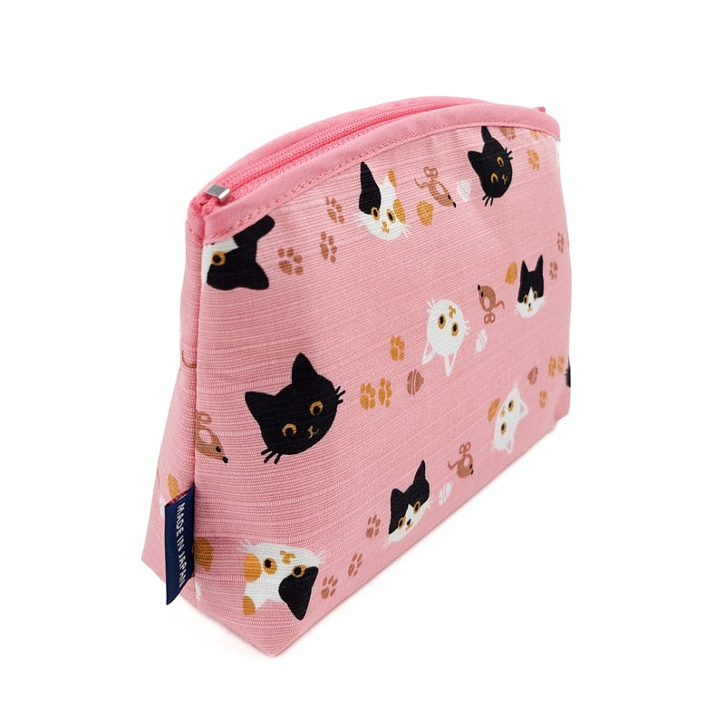 Pochette Japonaise Chat Rose