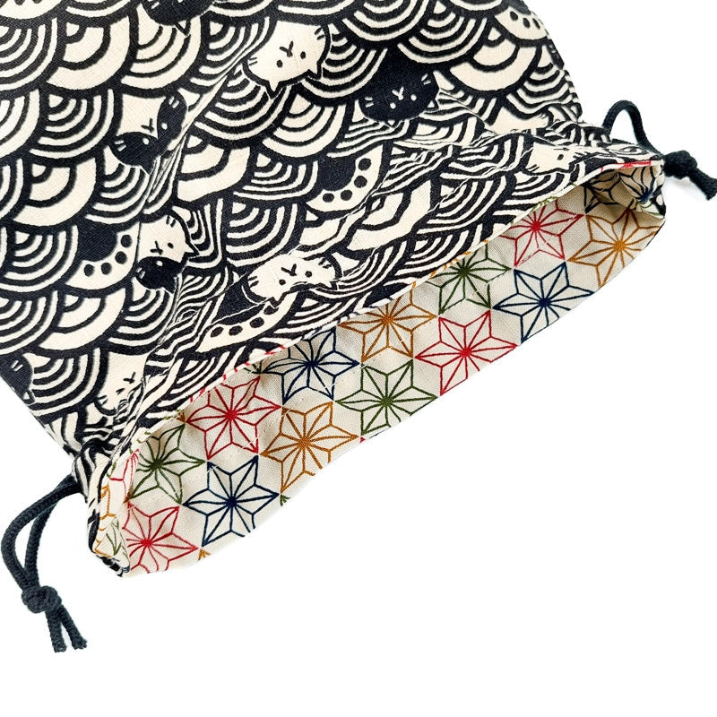 Pochette Japonaise Chat Seigaiha