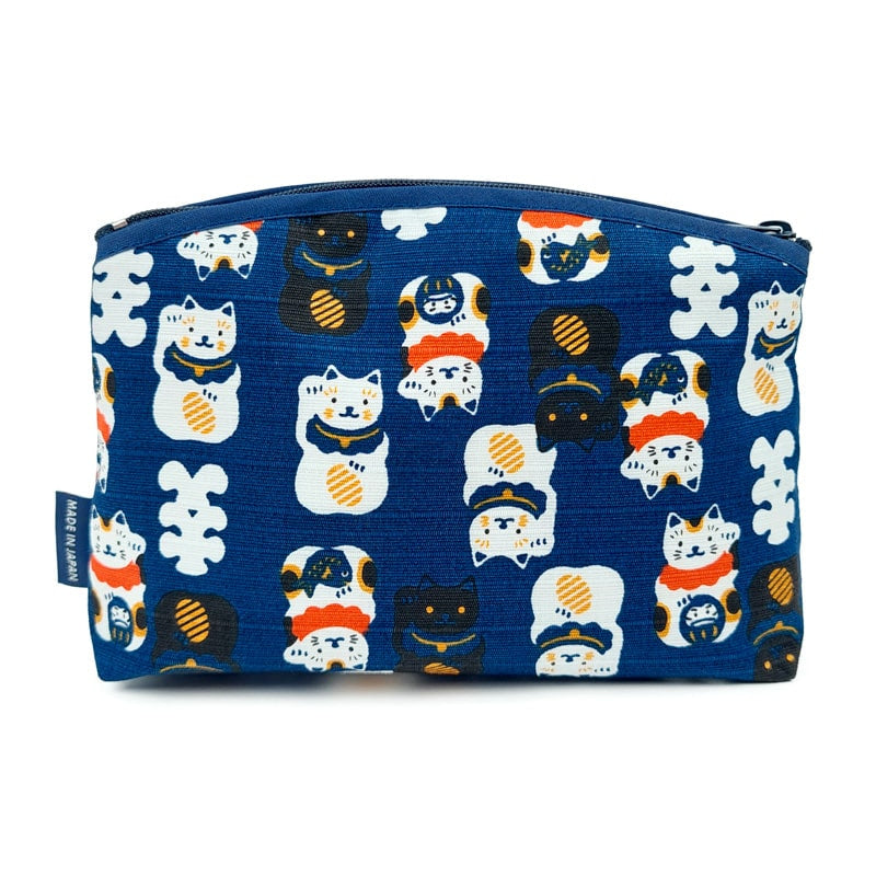 Pochette Japonaise Maneki Neko Bleu