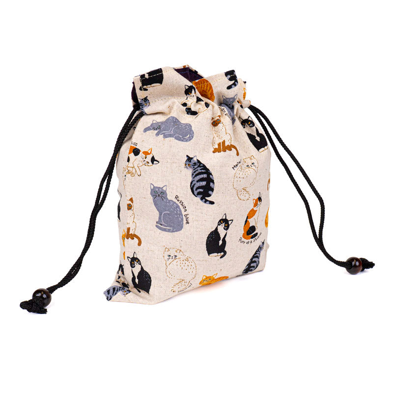Pochette Tissu Japonais Motif Chats