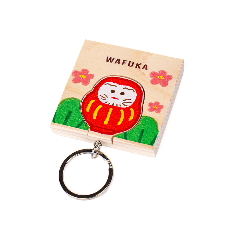 Porte-Clé Japonais en Cyprès Daruma