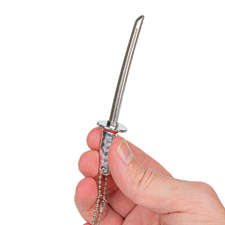 Porte-Clé Mini-Katana Dragon Argenté