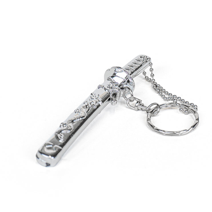Porte-Clé Mini-Katana Dragon Argenté