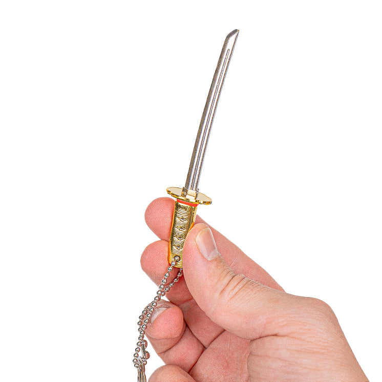 Porte-Clé Mini-Katana Dragon Doré