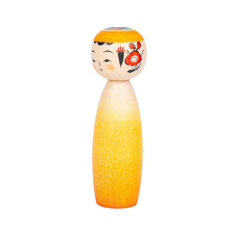 Poupée Japonaise Kokeshi Dégradé Daidai - 9 cm