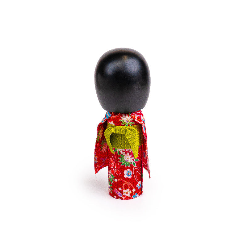 Poupée Japonaise Kokeshi Egao Rose