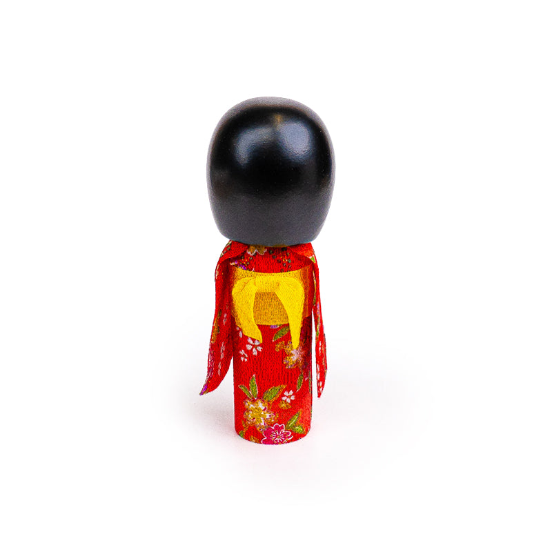 Poupée Japonaise Kokeshi Egao Rouge