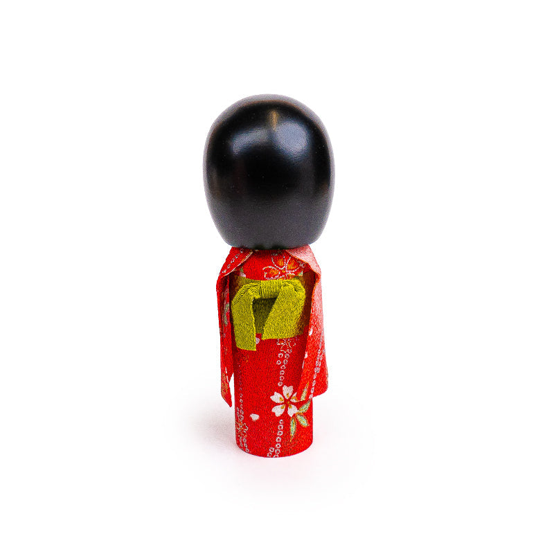 Poupée Japonaise Kokeshi Kimono Rouge