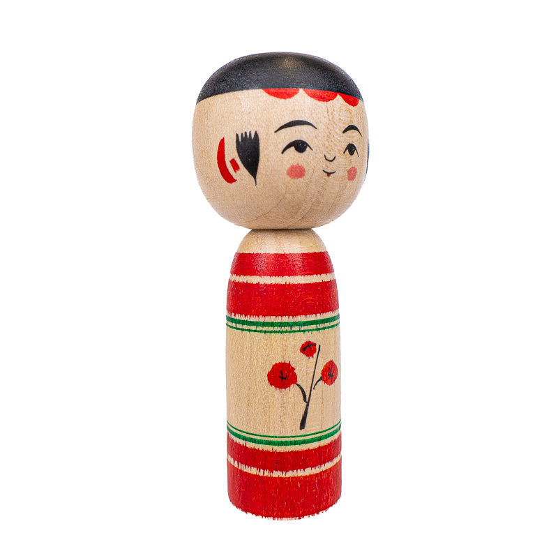 Poupée Japonaise Kokeshi Umeko Fleur de Prunier - 7,5 cm