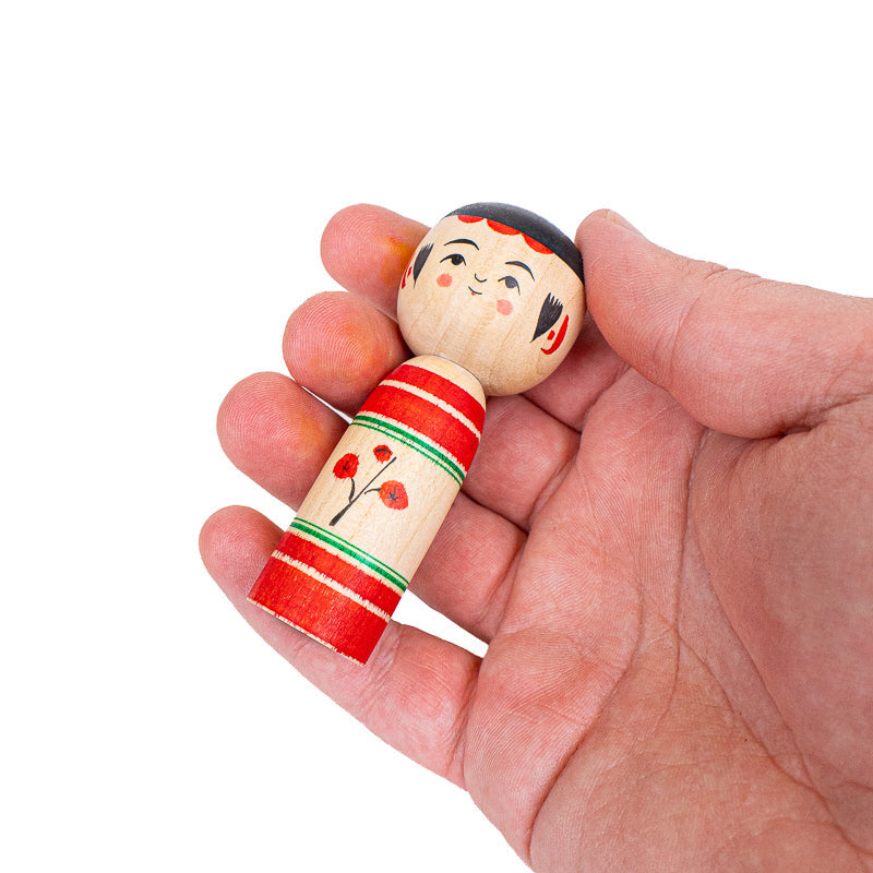 Poupée Japonaise Kokeshi Umeko Fleur de Prunier - 7,5 cm