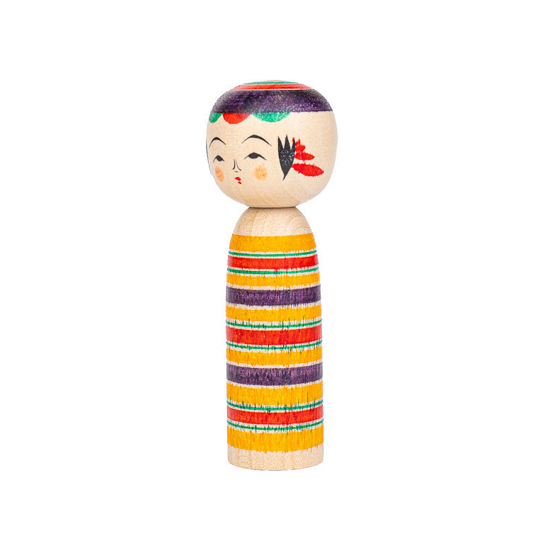 Poupée Japonaise Kokeshi Yajiro Rokuro - 8,5 cm