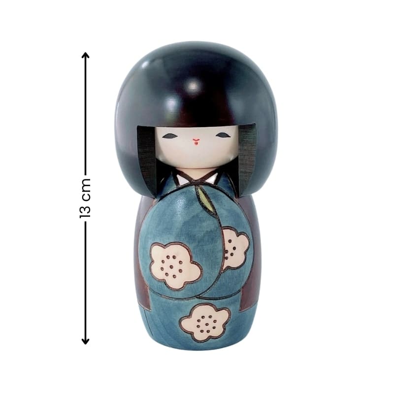 Poupée Kokeshi Kōjitsu Bleue
