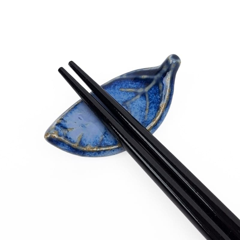 Repose-Baguettes Japonais Feuille Bleue
