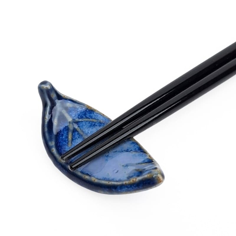 Repose-Baguettes Japonais Feuille Bleue
