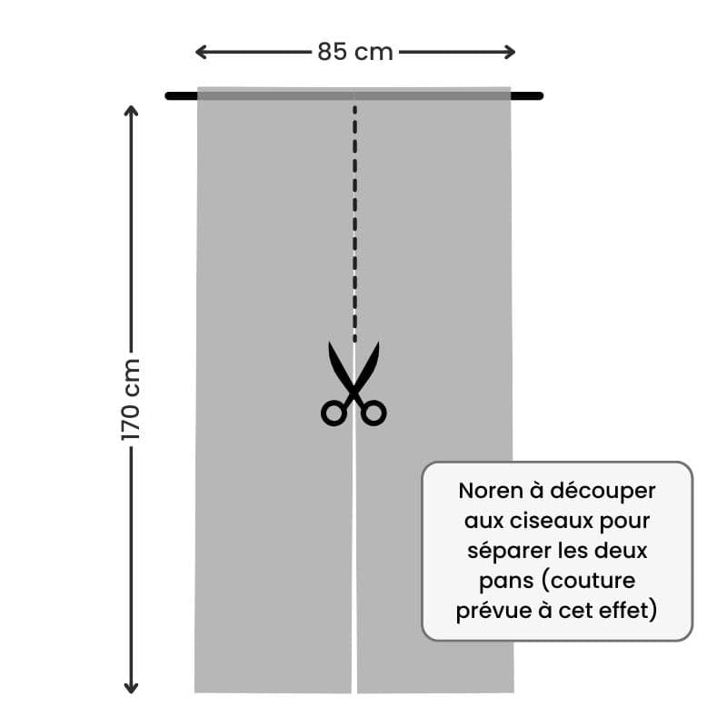 Rideau Japonais Noren Fleur - 85 x 170 cm