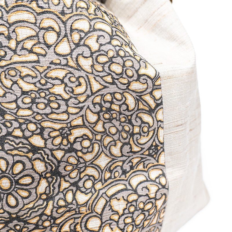 Sac Kinchaku Japonais en Lin Tissé Main Hōsōge