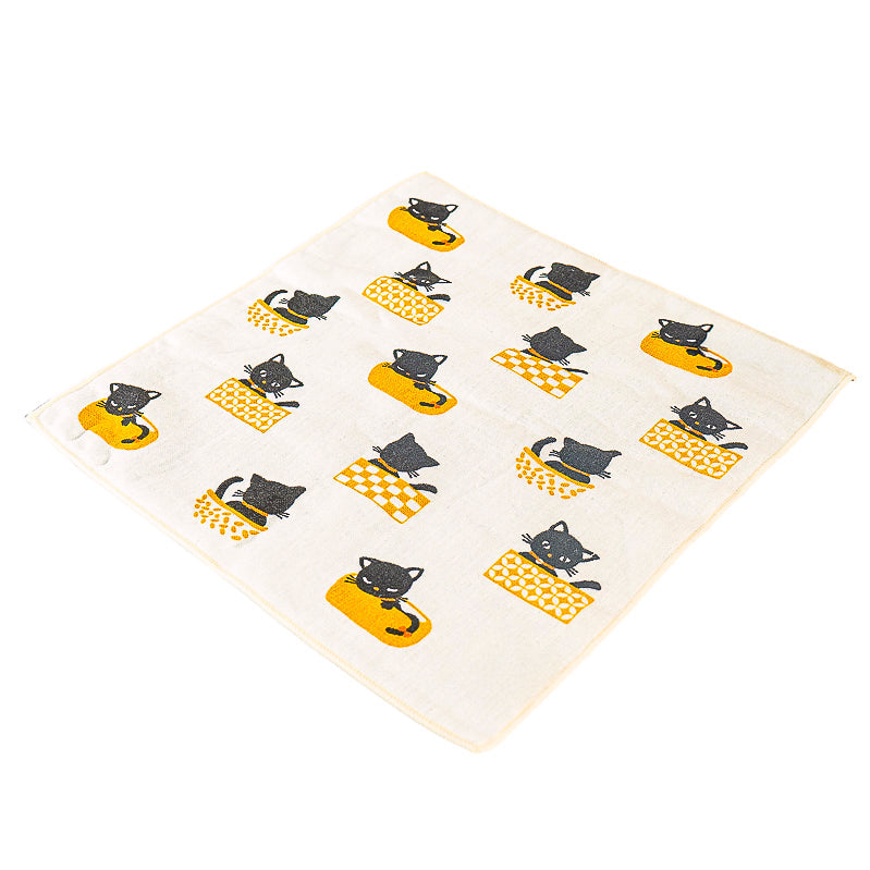 Serviette Japonaise Chat Noir