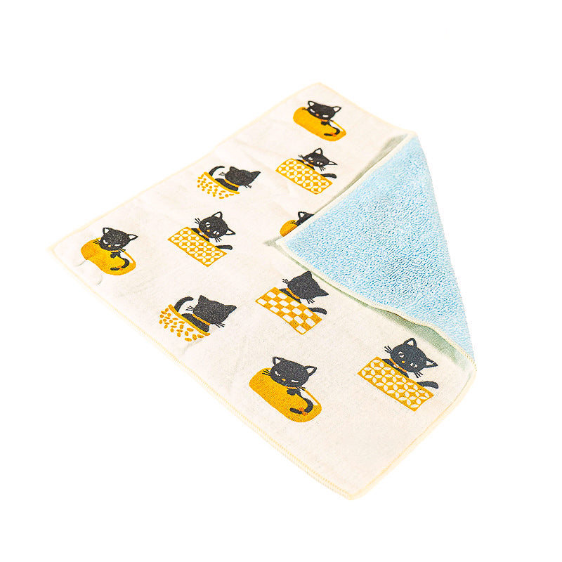 Serviette Japonaise Chat Noir