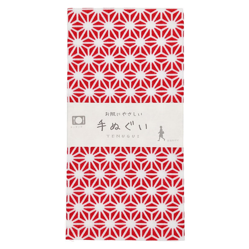 Serviette Tenugui Asanoha Rouge