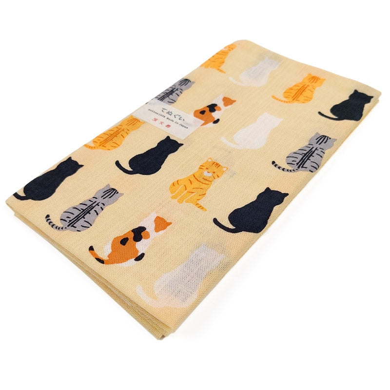 Serviette Tenugui Motif Chat