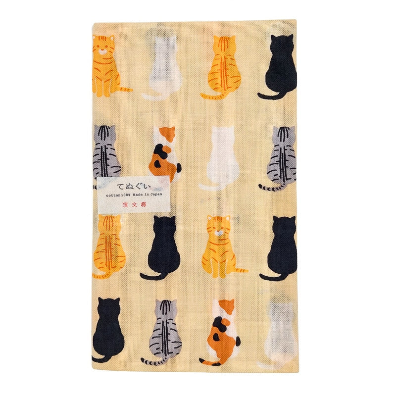 Serviette Tenugui Motif Chat