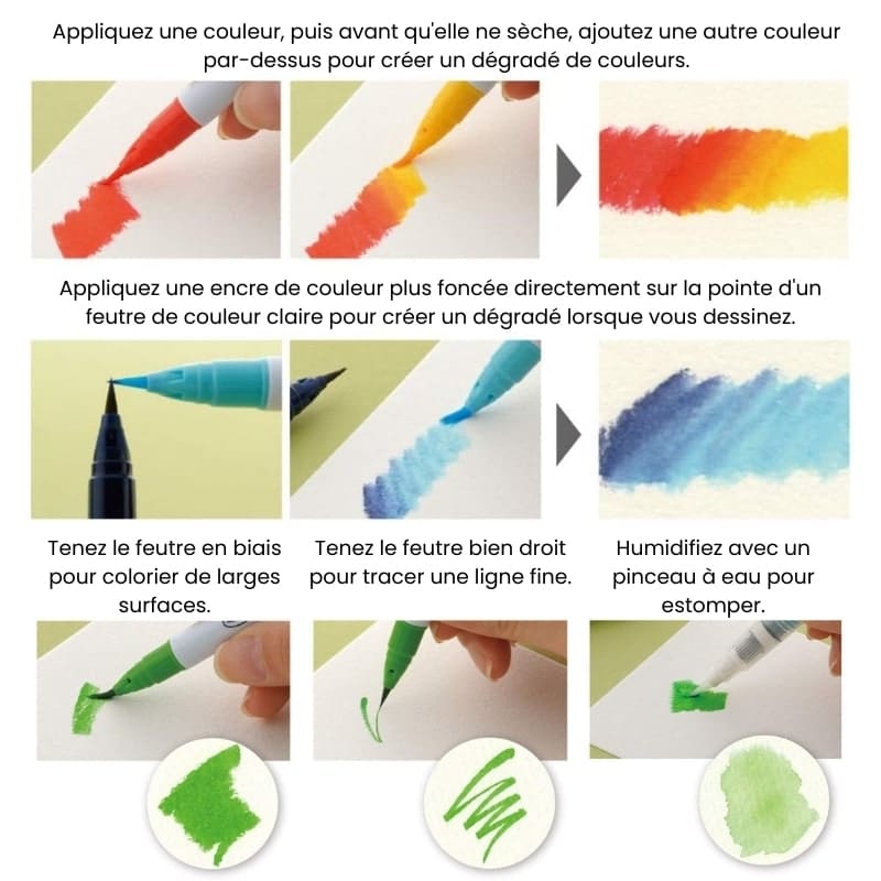 Set 12 Stylos Pinceaux Extra-Fins ZIG