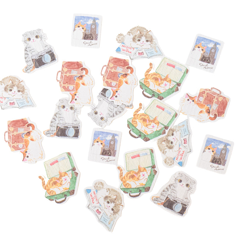 Stickers Japonais Chats en Voyage