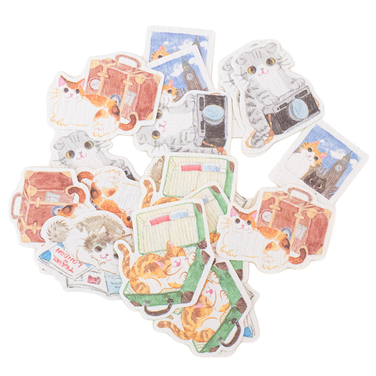 Stickers Japonais Chats en Voyage