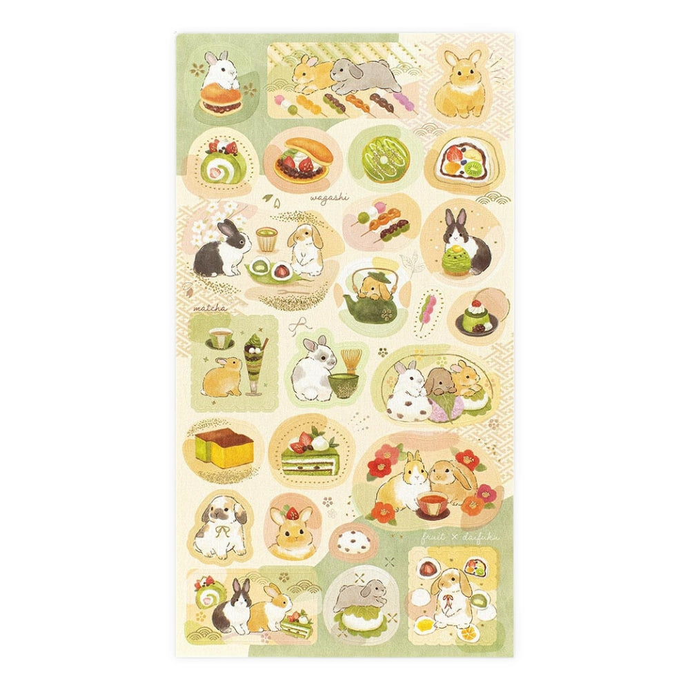 Stickers Japonais Lapins et Wagashi