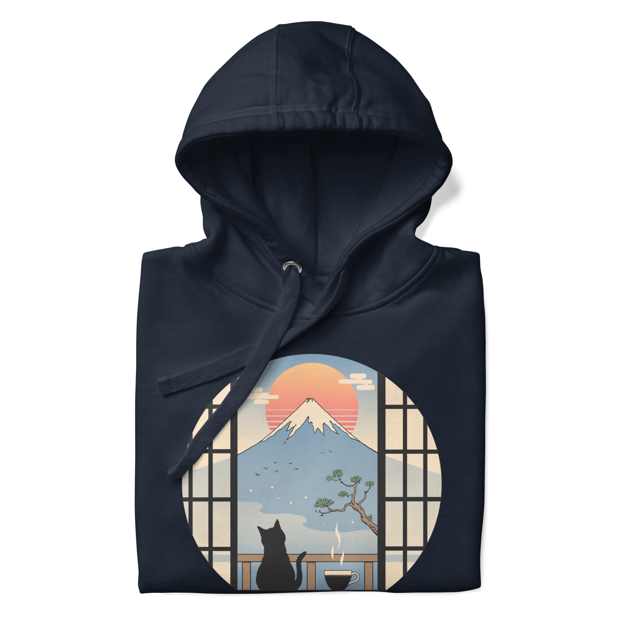 Sweat Japonais Chat & Mont Fuji