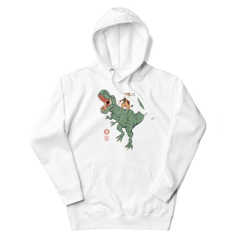 Sweat Japonais Neko T-Rex - S / Blanc