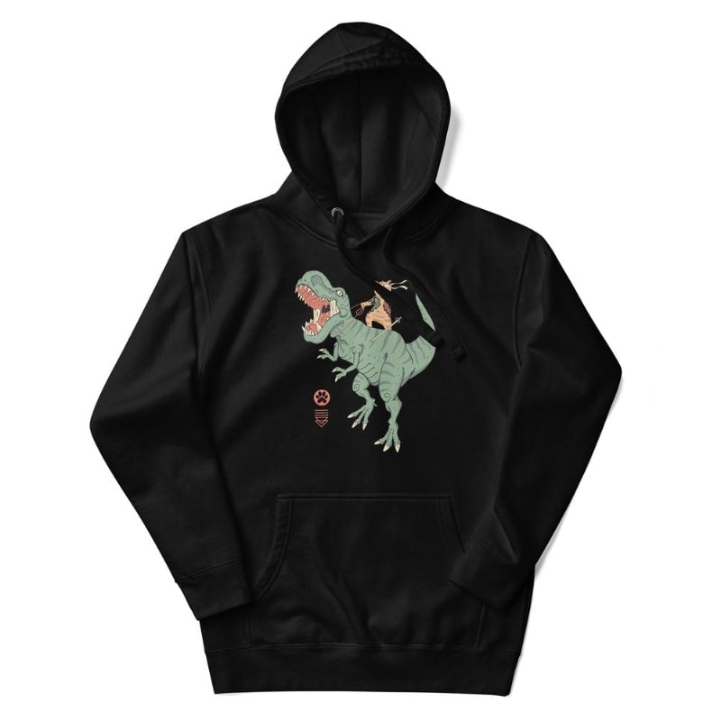 Sweat Japonais Neko T-Rex - S / Noir