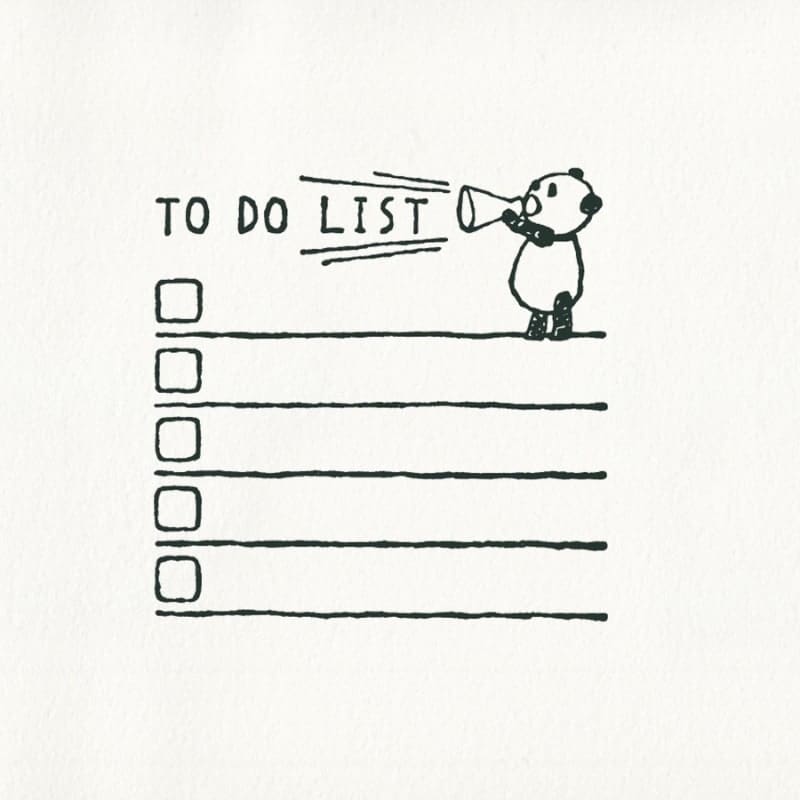 Tampon Japonais Panda To Do List