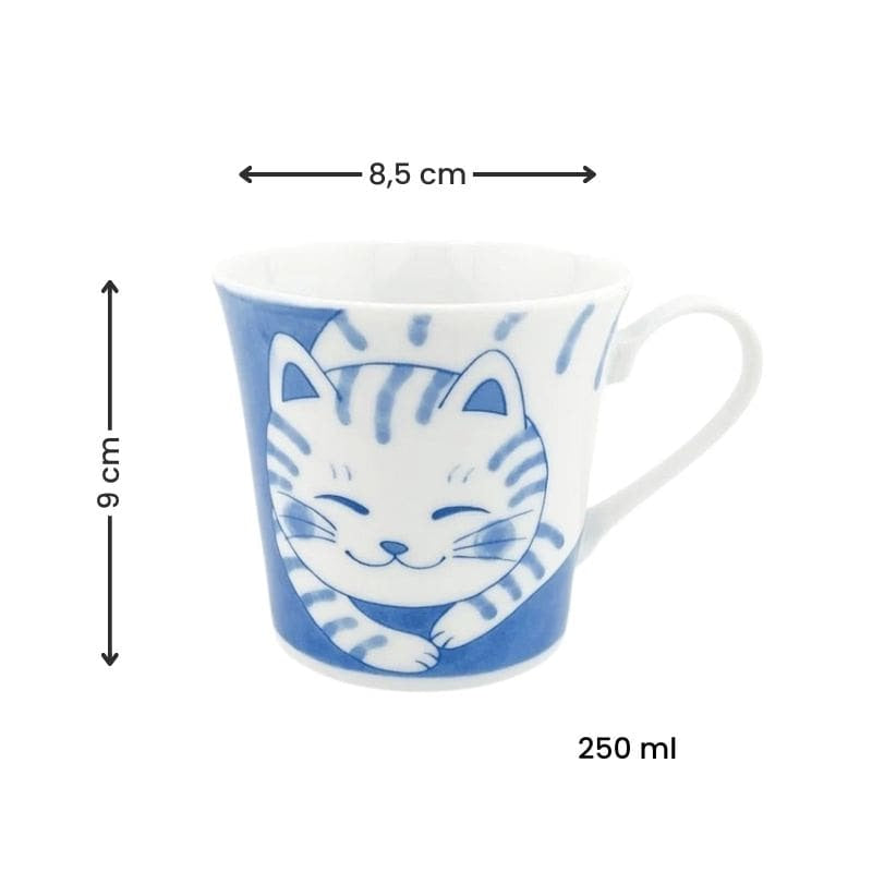 Tasse Japonaise Neko Bleu