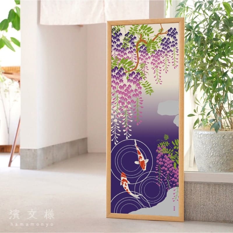 Tenugui Japonais Wisteria & Koi