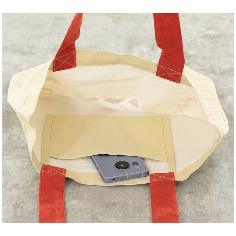 Tote Bag Beige Fuku Maneki Neko