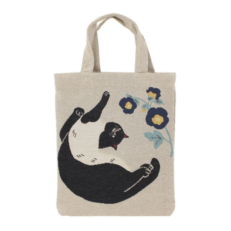 Tote Bag Chat Japonais Gris