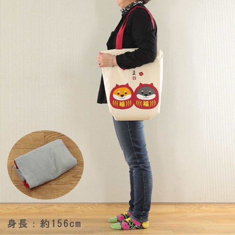 Tote Bag Ivoire Shiba Daruma