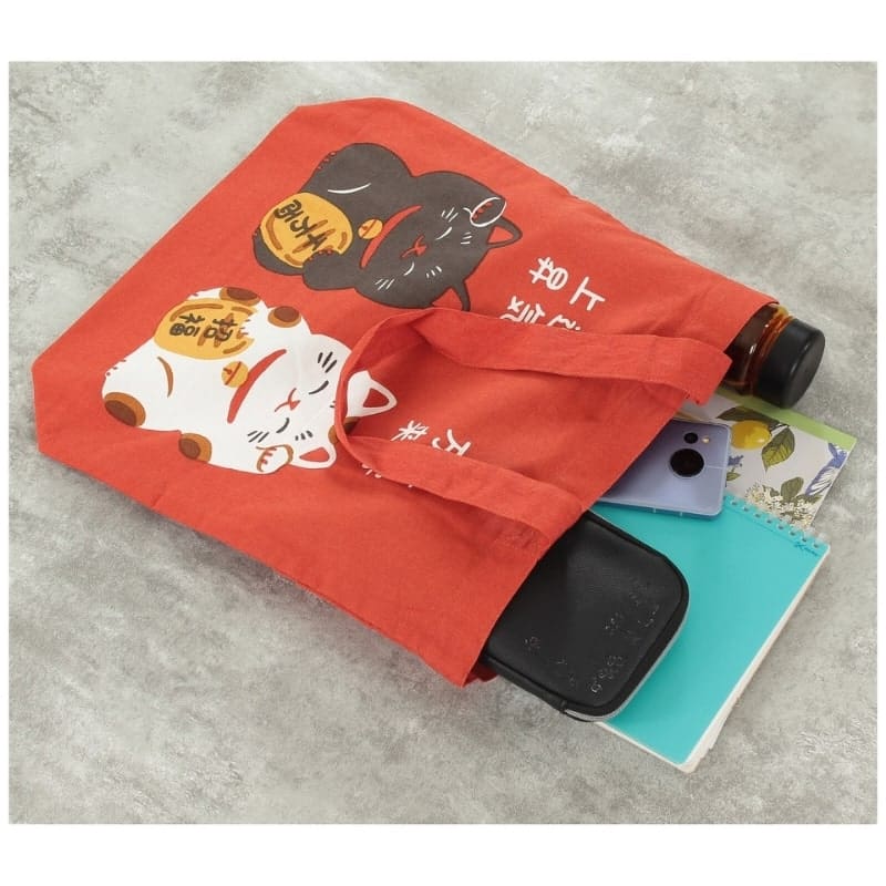 Tote Bag Rouge Maneki Neko Shōfuku
