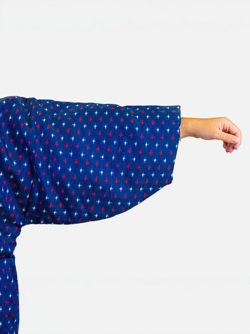 Veste Hanten Femme Bleue Kasuri